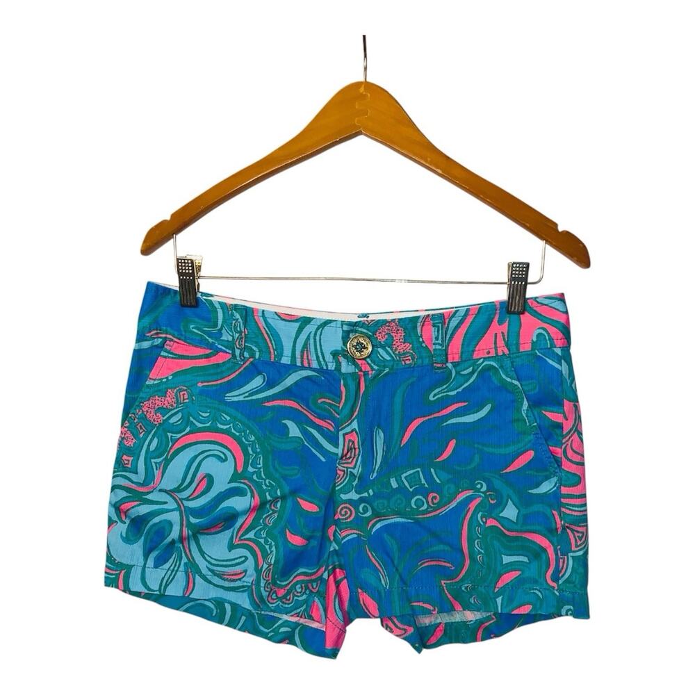 Lilly Pulitzer Lilly’s Lounge Callahan Shorts Floral Tropical Green Pink Blue 4